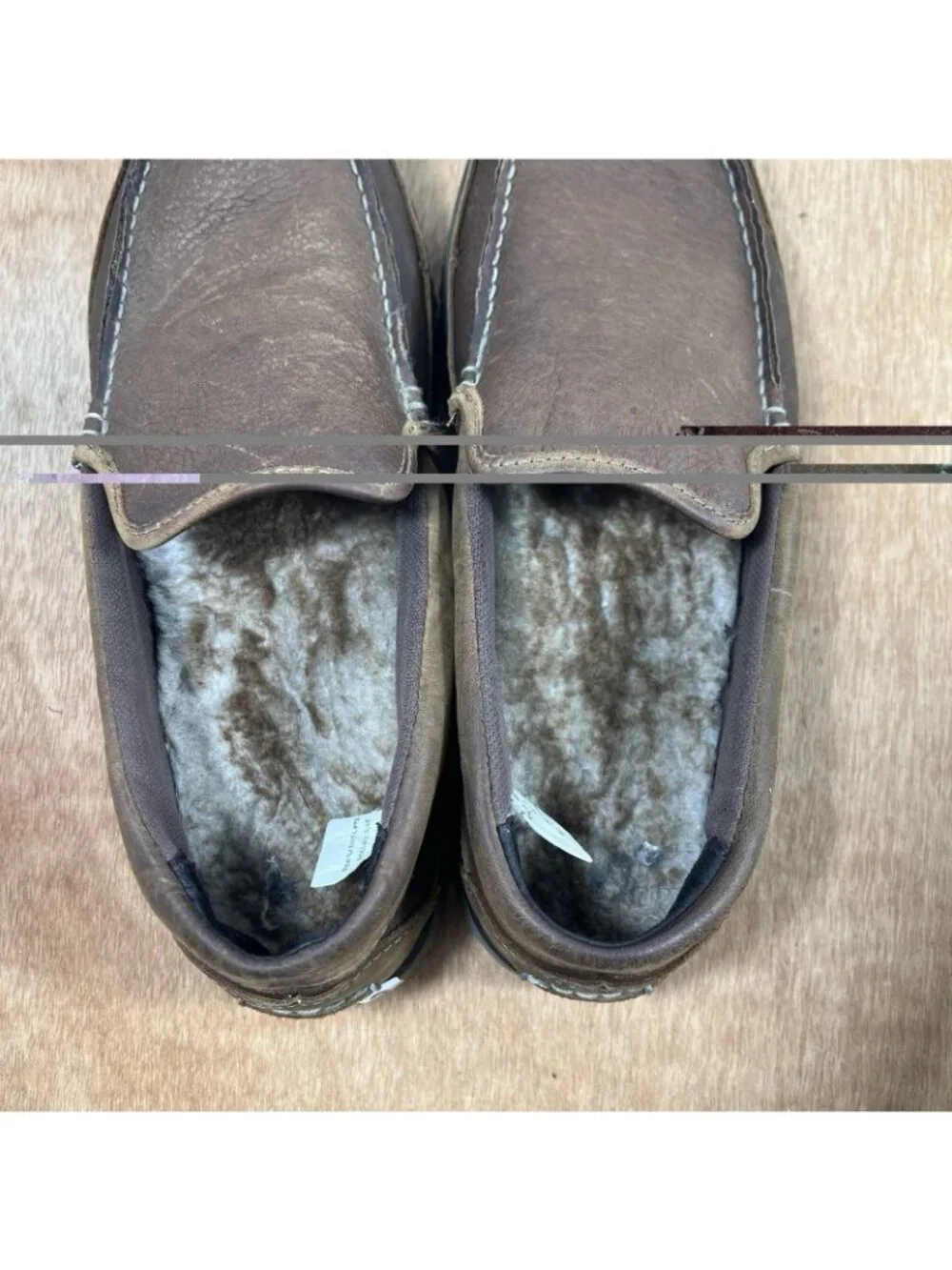 LL Bean Slippers Men Size 11 Shearling Lined Brown
